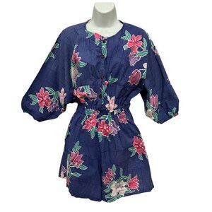 Java Wraps Floral Romper Purple Size S Tropical Hawaiian Beachy St Thomas